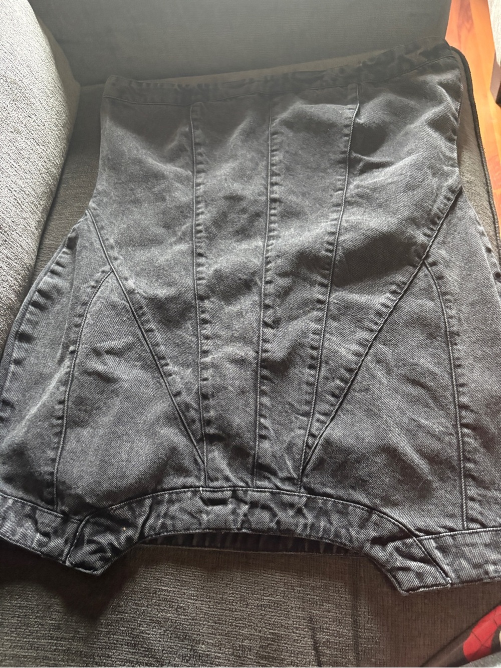 PrettyLittleThing Black Washed Panel Mini Skirt